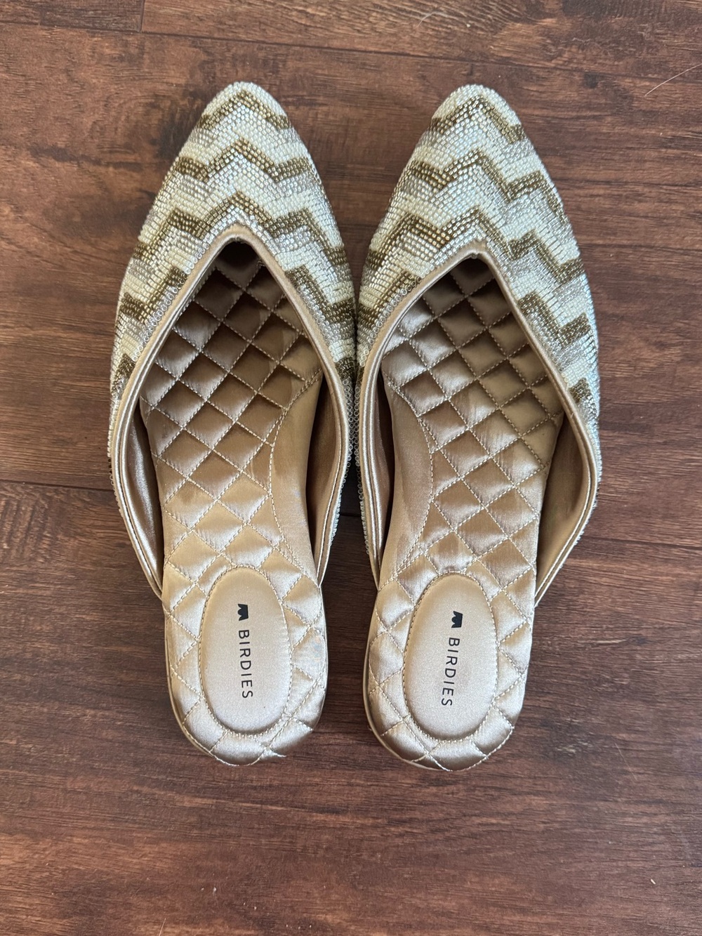 NWOT Birdies Beaded Swan Mules - Picture 3 of 7